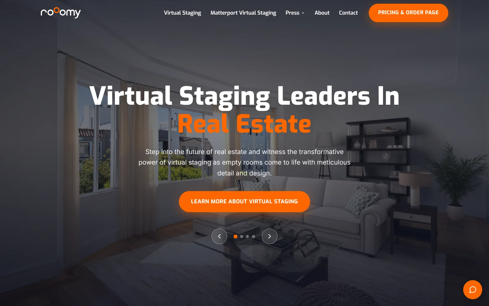 Rooomy homepage