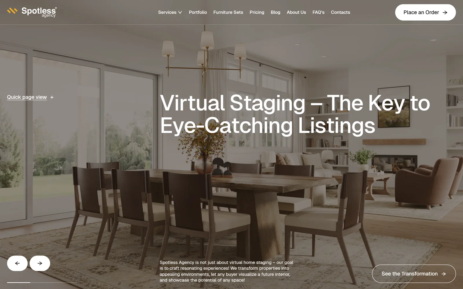 Spotless homepage
