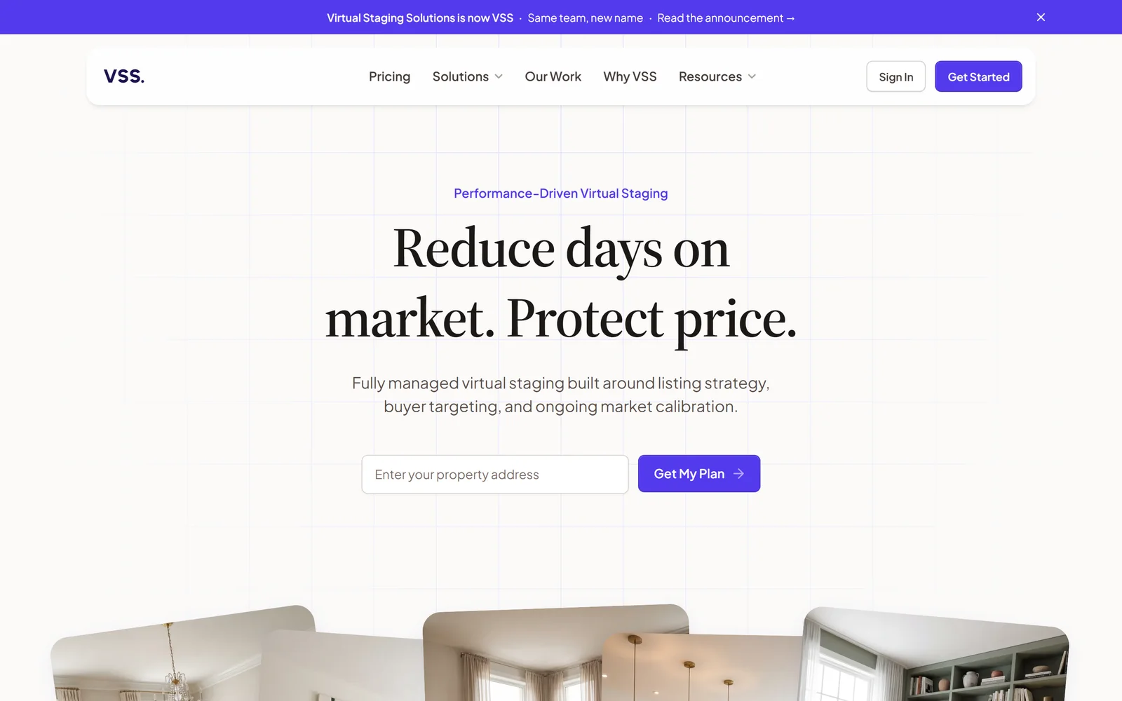 Virtual Staging Solutions homepage